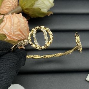 Geniş Bangles Kaplamalı Altın Bileklik Jewlery Tasarımcı Kadınlar Moda Açılış Rhinestone Tasarımcı Bilezik Lüks Süs Klasik Ünlü ZB107