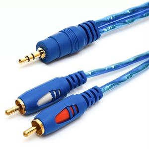 15/3/5m 35mm Male Jack till 2RCA Stereo Audio Cable One Two Aux för dator DVD -ljudenheter ifcst