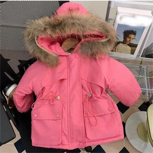 코트 걸스 재킷 아이 키드 따뜻한 겉옷 패션 후드 코트 십대 면화 외투 겨울 캐주얼 파카 231110