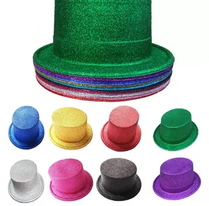 Qualitäts-Jazz-Magier-Hüte für Kinder, goldfarbenes Puder, Partyhut, Mode, schwarz, rot, rosa, grün, gelb, lila, für Kinder, Maskerade, Show-Kappe