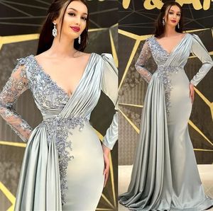 Aso Sage Arabo Ebi Sier Mermaid Sexy Dresss Sexy Prom in pizzo in rilievo in rilievo Formale Formale Secondo ricevimento Abito da damigella d'onore abiti da damigella d'onore