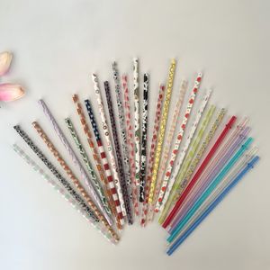 A Drinking Straw Reuseable 50pcs Pack Leopard Stright Straw for 20oz 30oz tumblers DOMIL106-1955