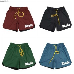 Erkekler Mens Basketbol Kısa Pantolon 2023 Luxurys Yaz Tasarımcıları Rhude Shorts Plaj Palmiye Mektubu Mesh Street Fashion Swardpants Büyük Boy Boyut S-XL 6mmp