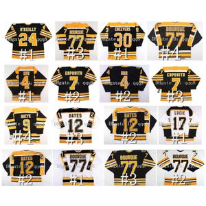 SL Vintage Bruins Ray Bourque Hockey Jersey Bobby Orr Cam Neely Phil Esposito Adam Oates Johnny Bucyk Derek Sanderson Terry O'Reilly Gerry