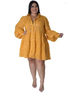 Plus Size Dresses 5XL Shirt Dress Women Lantern Sleeve Single Breasted Ropa Mujer Fashion Solid Loose Casual Oversize Vestidos