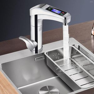 Kitchen Faucets ABS Metel Electric Heating Tap Bathroom Fast Instant Water Heater Faucet Up 45 Degree Sliver Basin/ Bath Taps