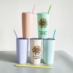 Copo em branco de sublimação, copo fosco de 20 onças, caneca de café de aço inoxidável, copos isolados em branco