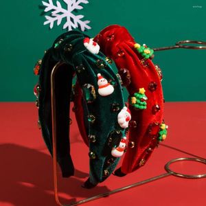 Fermagli per capelli Albero di Natale Perline di strass Nodo di velluto Fascia per capelli Accessori per adulti Commercio all'ingrosso Jewley