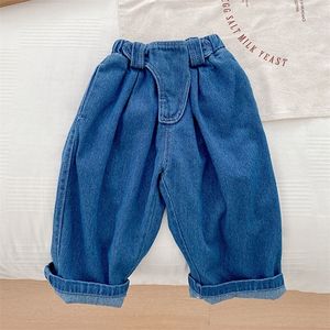 Jeans Spring Autumn Jeans For Kids Boys Solid Color Loose Casual Cotton Soft Toddler Clothes School Children Denim Trousers 230413