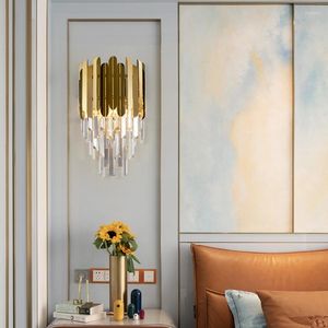 Wall Lamps Gold Crystal Sconce 3 Tiers Lighting Lamp Modern Fixture Bedroom Dining Room Hallway Staircase