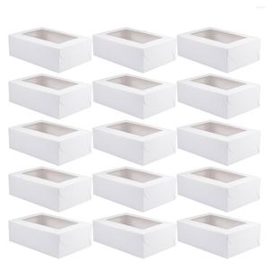 Gift Wrap 20pcs 6 Cavities Cupcake Holder Box Muffin Cake With Window Paper Container Dessert Cup Packaging Bracket