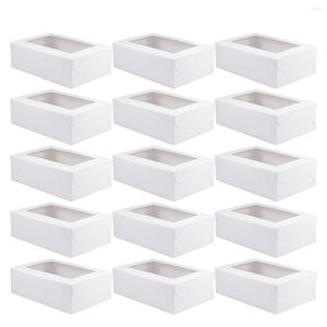 Emballage cadeau 20 pièces 6 cavités support de Cupcake boîte Muffin gâteau avec fenêtre papier conteneur Dessert tasse emballage support