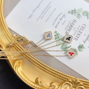Luksusowy designerski naszyjnik łańcuch koniczyny podwójny kryształowy kryształ 18-karatowy złoto plisowane stali nierdzewne