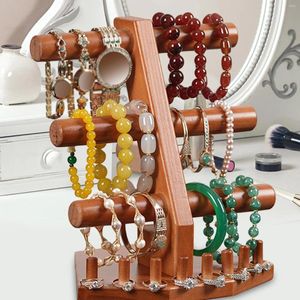 Mücevher Poşetleri 3 Tier Bangle Rack Organizer Masa Masa Bilezik Ekran Seçimi Kız Yatak Odası Soyunma Masası Banyo Evi