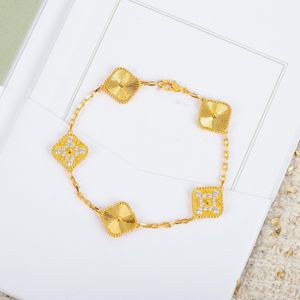 Kobieta luksusowa łańcuch bransoletki cztery liście designerka koniczyny van moda biżuteria biżuteria marka marka trend charm bransoletka er3df