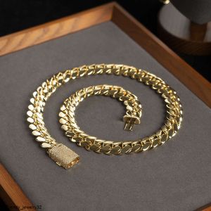 Bracciale da uomo placcato in oro 14k 18k Bracciale ghiacciato Miami Collana a maglie cubane in acciaio inossidabile Collana all'ingrosso