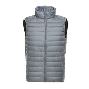 Męskie Parkas Wysokiej jakości jesienna zima Ultra cienka lekka kurtka męska kamizelka stojak na kołnierz biały kaczka w dół płaszcz plus size s-4xl 231113