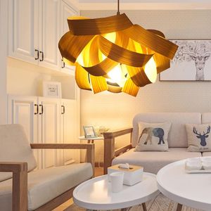 Pendant Lamps Chinese Wooden Lights Southeast Asia Bedroom Restaurant Creative Personality Terrace Lighting Bar Cafe Lamp Zb27