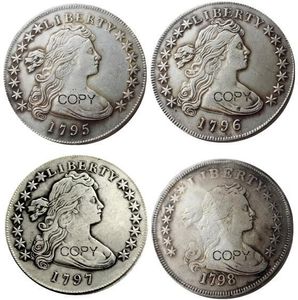 US Liberty Dollar rzemiosło zestaw (1795-1798) 4 szt. Posrebrzane kopia monety pamiątkowe monety dekoracyjne bez obiegu