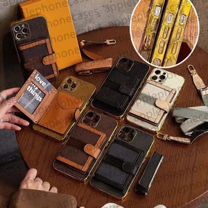 Luxury Crossbody Phone Case Designer iPhone fodral för iPhone 15 Pro Max Cases Apple iPhone 14 Pro Max 13 12 11 X XR XS Max 14 Plus 15 Plus Wallet Case Card Holder Mobile Covera