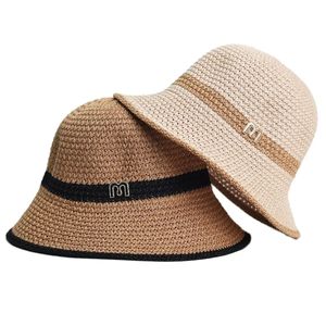 Wide Brim Hats Bucket Foldable Floppy Girls Straw Hat Sun Beach Women Summer UV Protect Travel Cap Lady Female 231113