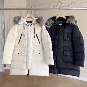 Frankreich Monclair Designer Damenjacke Winter Warme winddichte Daunenjacke Glänzendes, mattes Material Asiatische Modelle Damenbekleidung Pelzkragen Der Hutmantel