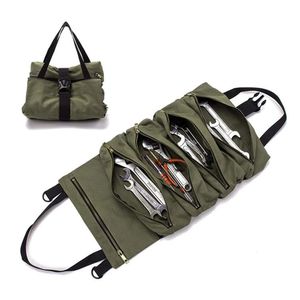 Tool Bag Working Tool Bag Roll Tool Roll Multi-Purpose Tool Roll Up Bags Wrench Pliers Roll Bag Pouch Hanging Tools Zipper Tote 230413