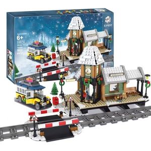 DIECAST Model świąteczny prezent Winter Village Stacja kompatybilna z 10259 36011 Bloków składowych dla dzieci 231110