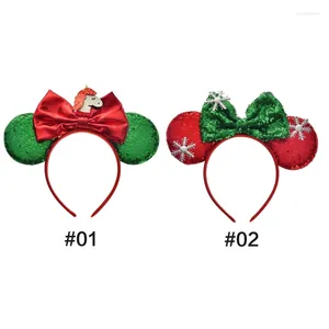 Hair Accessories Chirstmas Bow Headband Sequin Mouse Ears Hairband Girl Sweet Headwear Children Women