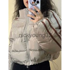 Jaquetas femininas Deeptown American Vintage Cropped Puffer Jaqueta Mulheres Inverno Quente Curto Estofamento Coreano Moda Streetwear Y2K Aesthetic Outwear J231113