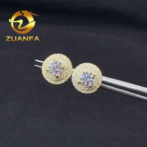 Hat Design Fine Jewelry Hiphop Earrings Gold Plated d Vvs Moissnite Stud Women Men Silver Moissanite Ear Ring