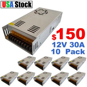 12V 30A Switching Power Supply 110-240 Volt AC/DC 360W Universal Regulated Switching Transformer Adapter Driver for 3D Printer CCTV Radio LED Strip Lights usalight