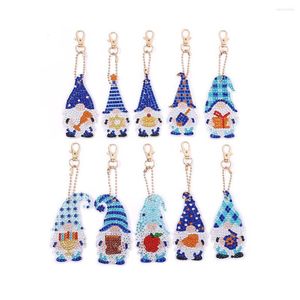 Pacote de teclados de 10 DIY Rhinestone Keychain Tecking Bolsa Backpack Decoração Ornamento Cenário Pingente para crianças