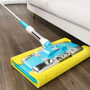 Mops JOYBOS wet mop high-quality clamping mop ultrafine fiber fabric wooden tile floor mop 360 ° rotation dustproof flat and lazy mop large stable mop 230412