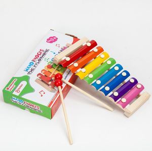 Giocattolo per pianoforte che bussa a mano in legno Strumenti musicali per bambini Kid Baby Xilofono Giocattoli di legno per lo sviluppo Regali per bambini Giocattoli educativi per l'apprendimento SN6295