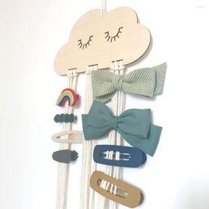 Haarschmuck Ncmama Schleifen Aufbewahrungsgürtel Mädchen Clips Haarspange zum Aufhängen Organizer aus Holz Wolke Anhänger Schmuckstreifen Halter