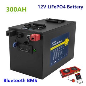 12 V 300 Ah LiFePO4 Batterie mit Bluetooth BMS 12 V lifepo4 300 Ah Batterie 12 V Lithiumbatterie 300 AH für Wechselrichter RV Solarenergie