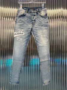 Jeans da uomo Europeo Jean Hombre Lettera Star Uomo Ricamo Patchwork Strappato per Trend Marca Moto Pantalone Uomo Skinnythm8 877