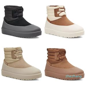 2024-clássico mini laço-up clima neve manter bota quente preto marrom feminino masculino botas de pelúcia 35-45