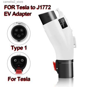Аксессуары для электромобилей Зарядное устройство для электромобилей для TESLA to Type 1 Адаптер J1772 250 В 60 А Более быстрый разъем зарядного устройства EVSE для модели Tesla 3/S/X/Y Q231113