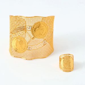 Bangle Bangles With Ring Set For Women Wedding Designer Armband Dubai Gold Plated Party Gifts Etiopiska Hawaiian smycken