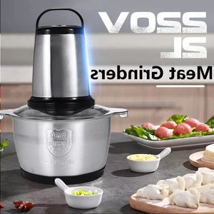 Freeshipping 250 W 2L Stal nierdzewna elektryczna Automatyczna wielofunkcyjna gospodarstwo domowe elektryczne młynek do mięsa domowego Mincer Food Chopper TSBCA