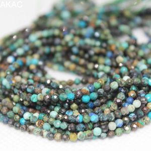 Pietre preziose sciolte 2 fili circa 2-2,5 mm Perline sfaccettate naturali Phoenix Lapislazzuli per gioielli Fai da te Design all'ingrosso