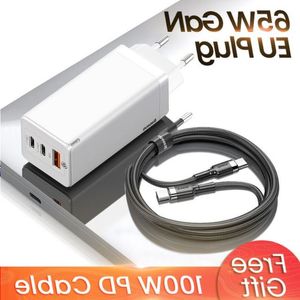 Бесплатная доставка Зарядное устройство USB C мощностью 65 Вт, быстрая зарядка 40 30 QC40 QC PD30 PD USB-C Type C, быстрое зарядное устройство USB для телефона Macbook Pro Samsung Ndobv