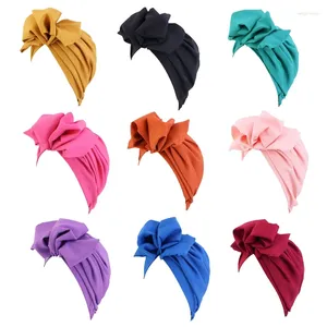 Acessórios de cabelo turbante para cabeça envolve menina 5-12y lenço francês moda boné viagem praia chapéus muçulmanos