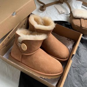 designer snow boots australian women ug boot bailey Chestnut winter buckle Fashion shoes lady bottes UGLI wool integrated hair slipper topshoesfactory