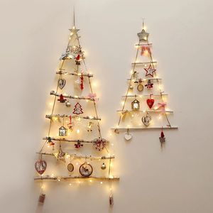 Noel Süslemeleri Noel Yaratıcı Duvar Ağacı Diy Doğal Ahşap Kolye Noel Asılı Süsler Ev Duvar Dekor Navidad Yıl 2024 231113