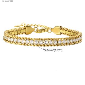 Bracciale mezzo tennis in acciaio inossidabile con diamanti Moissanite VVS da 4 mm 5 mm placcato oro 18 carati per donna donna