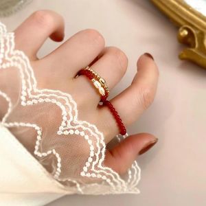 Cluster Rings Mosan Natural Sardonyx Freshwater Pearl Ring 14K Plated Gold Fashion Jewellery Lucky For Girls Gift