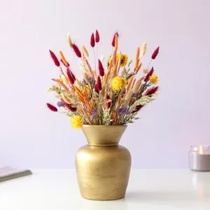 装飾的な花ドライフラワーブーケテールグラステール自然デイジー菊のアレンジフローラルホームルームテーブル装飾